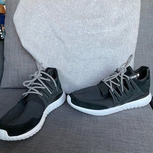 Adidas Tubular Radial White and Black Sneakers